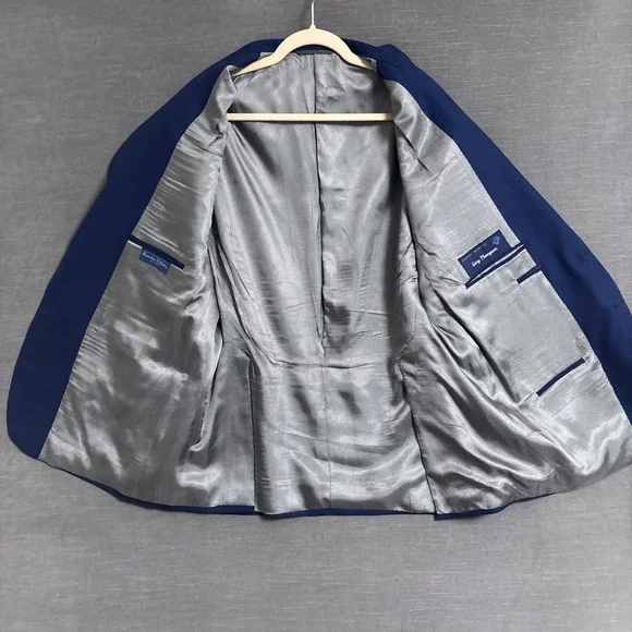 Tom James Sport Coat 46R Blue Surgeons Cuff USA Union Made Blazer Jacket Custom - Picture 7 of 12